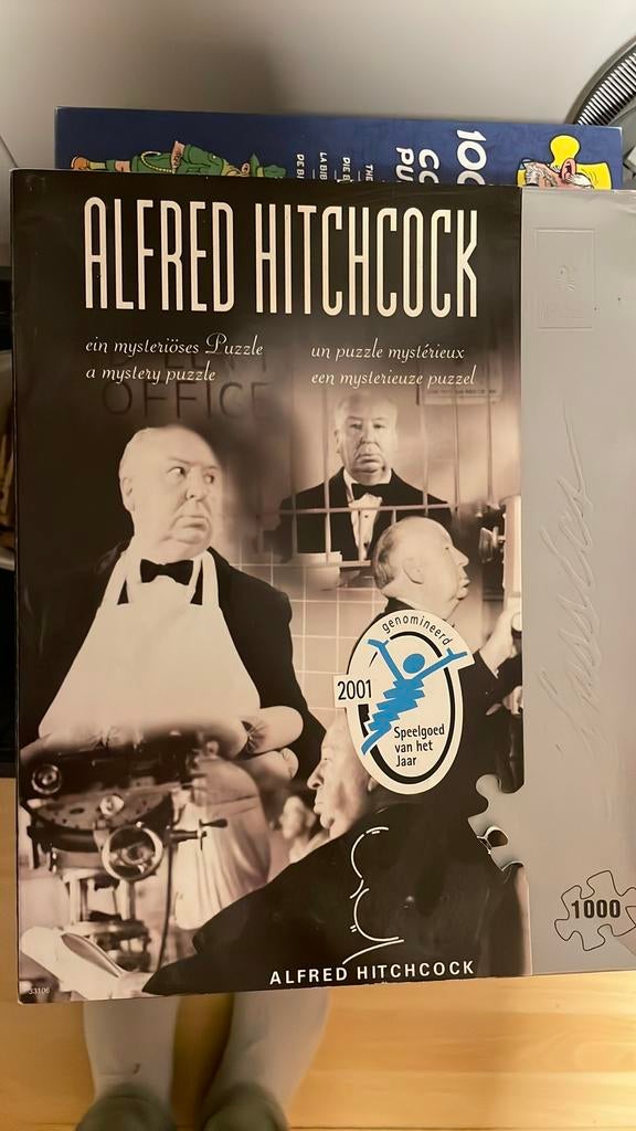 Alfred Hitchcock puzzel, 1000 stukjes, Hobby en Vrije tijd, Denksport en Puzzels, Ophalen of Verzenden, 500 t/m 1500 stukjes, Zo goed als nieuw