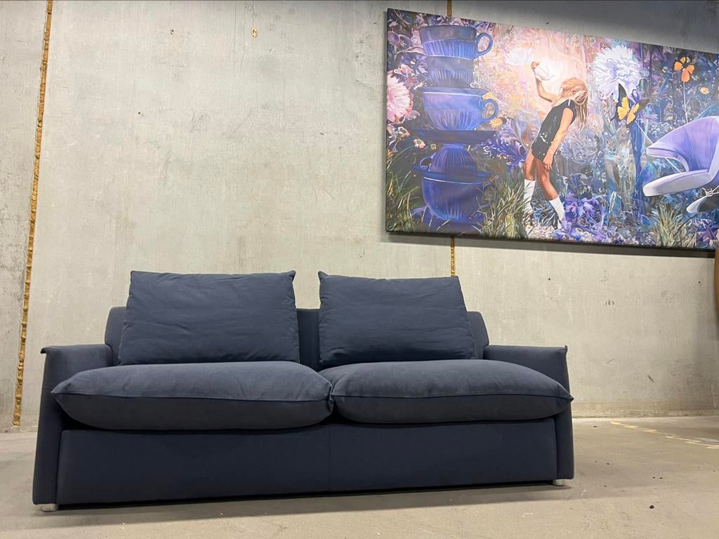 Nieuw Molinari Coccolino 3 zits bank blauw stof Design Dons, Ophalen of Verzenden, Nieuw, Stof