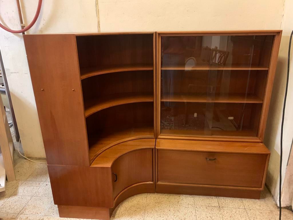 Formule meubelen vintrine kast boekenkast opbergmeubel, Huis en Inrichting, Kasten | Vitrinekasten, Ophalen, Mid century, Glas