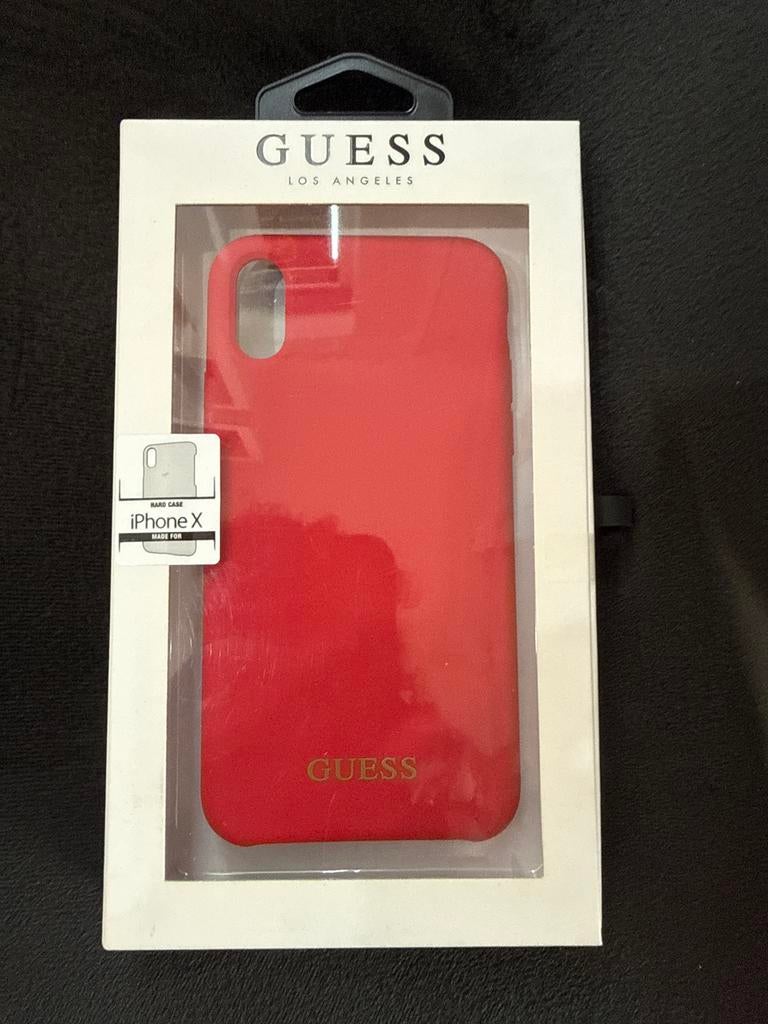 Guess iPhone X Hoesje - Rood, CG Mobile SAS 39 rue de Coucelles 75008 Paris, Frontje of Cover, Guess, Nieuw