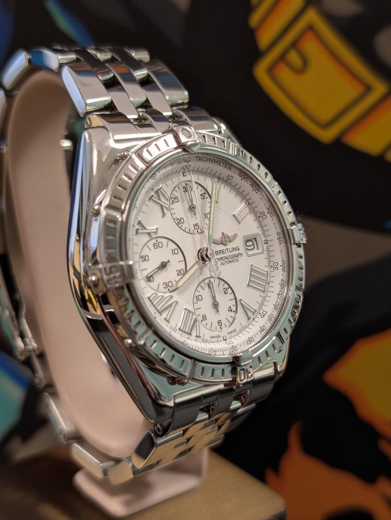 Breitling Crosswind A13055 helder witte wijzerplaat, Sieraden, Tassen en Uiterlijk, Horloges | Heren, Ophalen of Verzenden, Zo goed als nieuw
