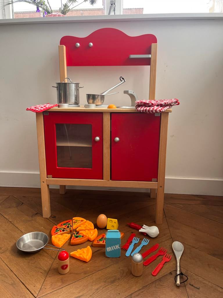 Leuke kinderkeuken met accessoires, Ophalen, Gebruikt, Hout, Speelkeuken