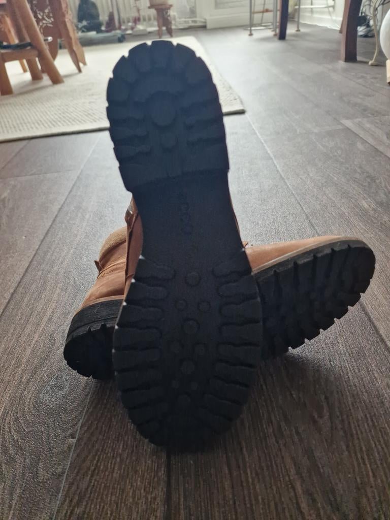 Ecco hoge schoenen maat 40 cognac nubbuc leer, Ecco, Schoenen met lage hakken, Bruin, Nieuw