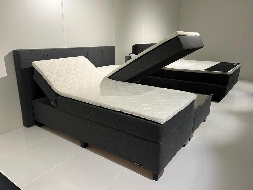 Boxspring met opbergruimte 120x200 | uit voorraad, Zwart, Ophalen of Verzenden, 120 cm, 200 cm