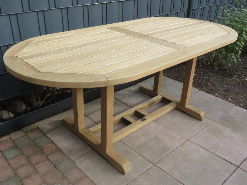 Teak and Garden teakhouten ovale tuintafel Harwich, Tuin en Terras, Ophalen, Zo goed als nieuw, Ovaal, Teakhout