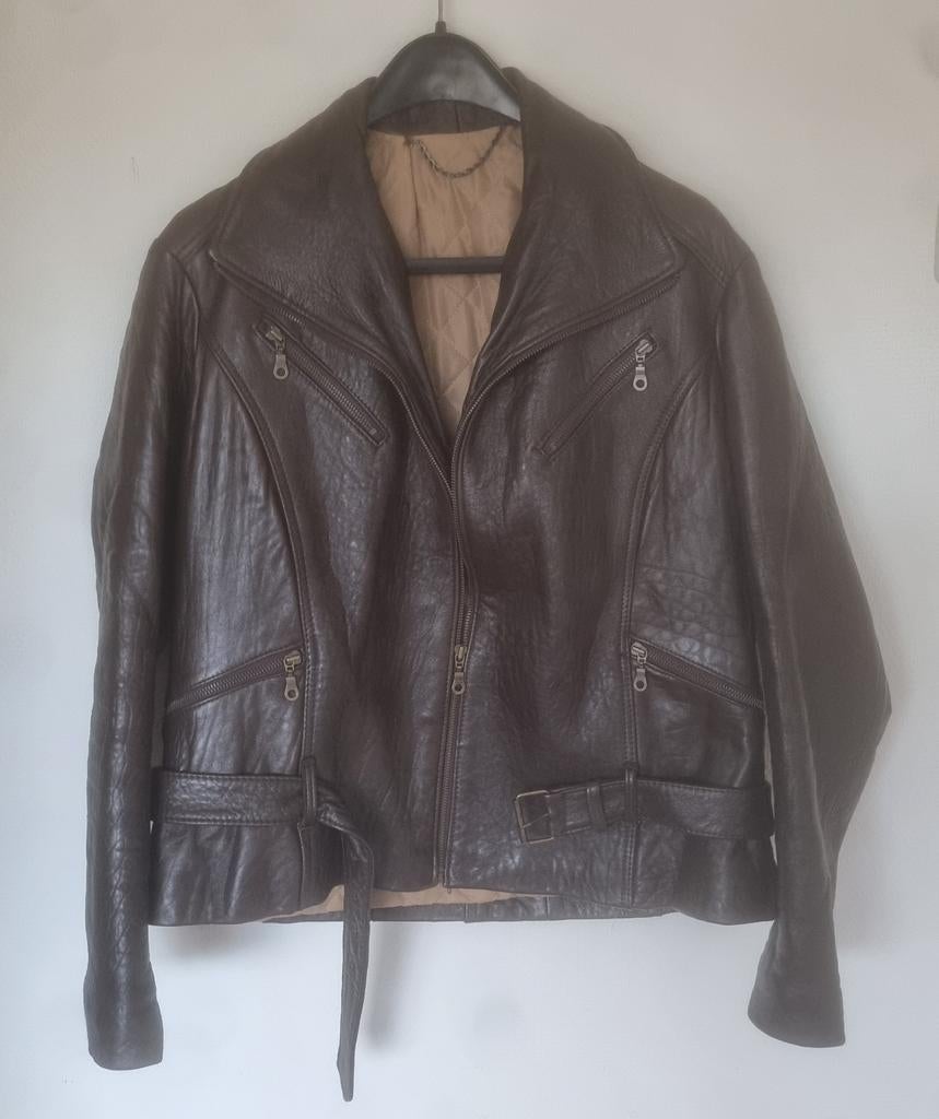 Soepele bruin leren jas, Ophalen of Verzenden, Zo goed als nieuw, Maat 48/50 (M), Bruin