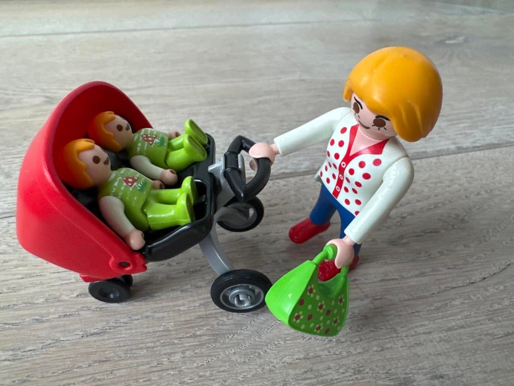 Playmobil 5573 Moeder met Tweeling in Kinderwagen, Kinderen en Baby's, Speelgoed | Poppen, Ophalen of Verzenden, Gebruikt, Overige typen