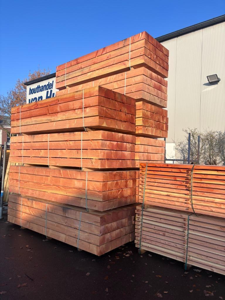 Douglas balken 150 x 150 mm, vanaf €10,00 per strekkende mtr, Ophalen of Verzenden, Nieuw, 250 cm of meer, Balken