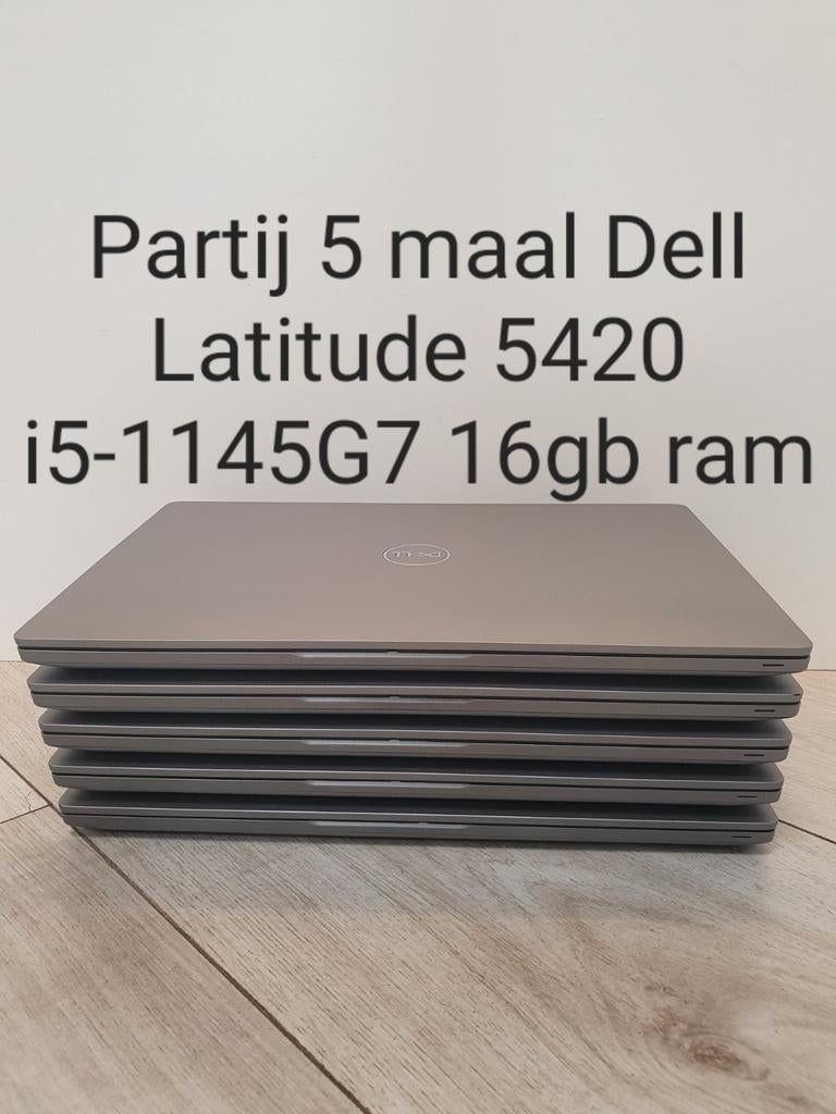 Partij 5 stuks Dell Latitude 5420 i5-1145G7 16gb 256gb SSD, 256 GB, Qwerty, Nieuw, 14 inch