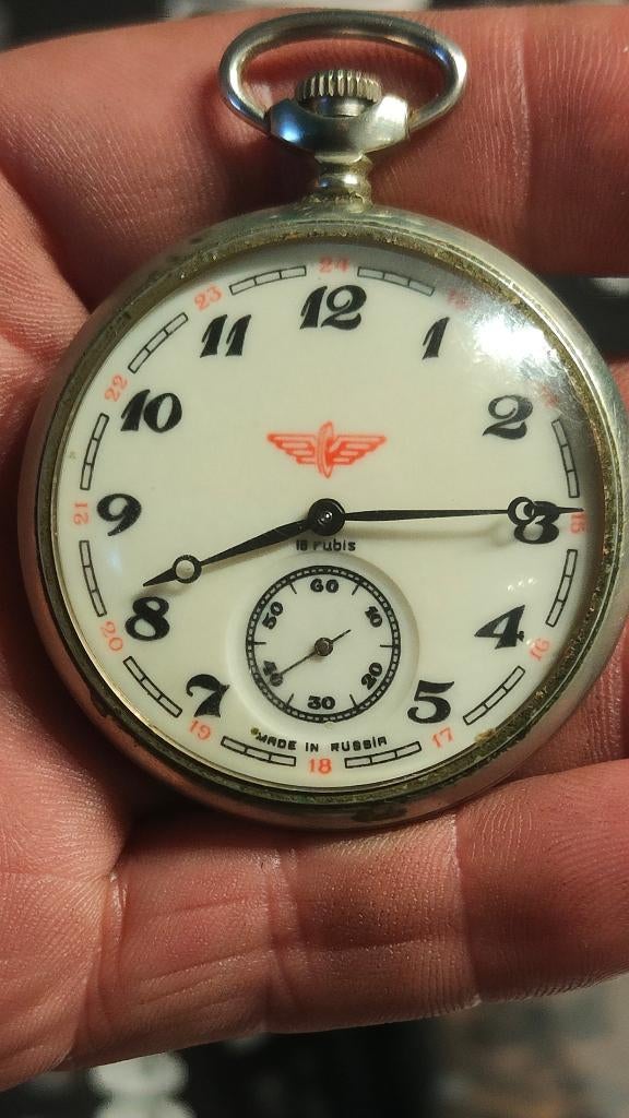 Molnija Russische zakhorloge van jaren 90 trein, Antiek en Kunst, Ophalen of Verzenden