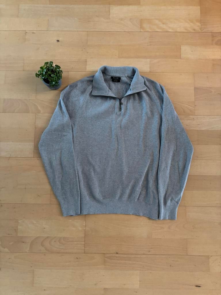 Massimo Dutti Halfzip Trui Grijs Maat L, Kleding | Heren, Truien en Vesten, Ophalen of Verzenden, Maat 52/54 (L), Grijs