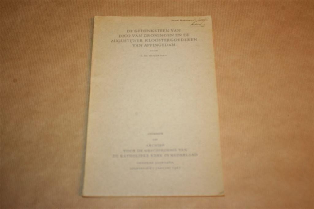Gedenksteen van Dico van Groningen...Appingedam, Ophalen of Verzenden, Gelezen
