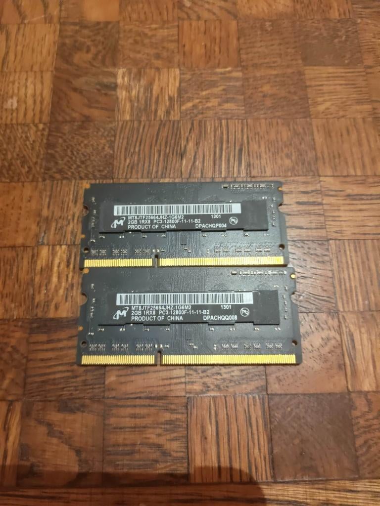 4GB (2x2) PC3-12800F Apple Mac DDR3 SoDimm geheugen, Gebruikt, DDR3, Ophalen of Verzenden, Laptop