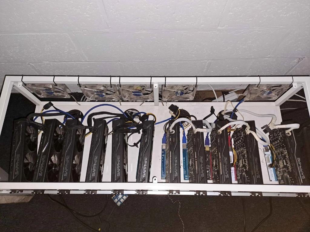 Mining rig 10 kaarten rx470 - 4GB, Computers en Software, Videokaarten, Ophalen, PCI-Express 3, Gebruikt, AMD