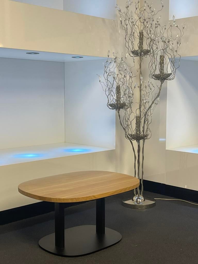 Leolux Toveri salontafel massief eiken showmodel, Huis en Inrichting, Tafels | Salontafels, Zo goed als nieuw, 50 tot 100 cm, Ophalen