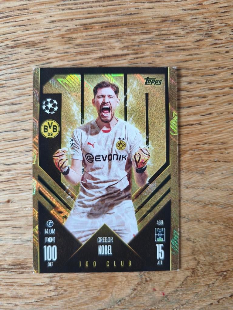 Match Attax 24/25 Gregor Kobel 100 Club Kaart, Ophalen of Verzenden, Zo goed als nieuw, Plaatje