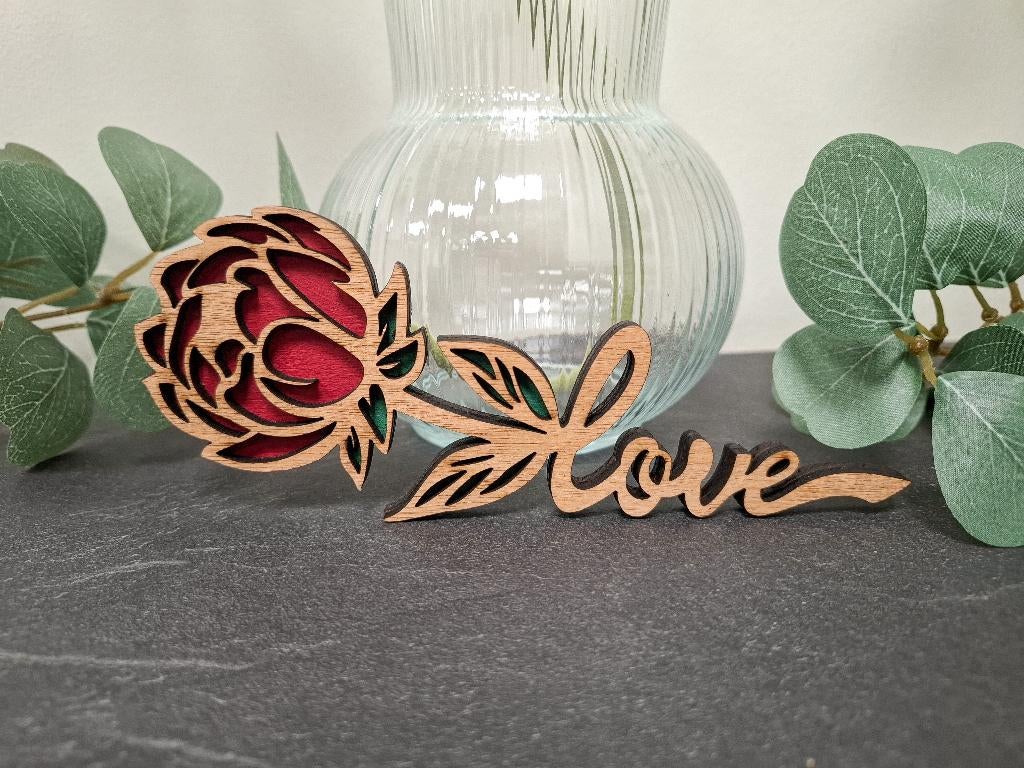 Houten roos - Duurzaam Valentijncadeau, Ophalen of Verzenden, Nieuw