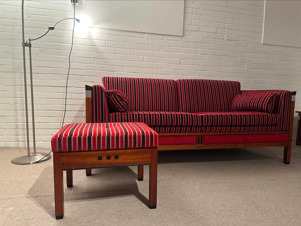 Schuitema decoforma 2,5 zits bank “Gilmore” hocker “Duncan”, Huis en Inrichting, Ophalen, 150 tot 200 cm, Tweepersoons, 75 tot 100 cm