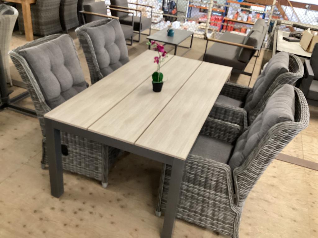 Diningset Tuinset Tuintafel Verstelbare Diningstoel Wicker, Tuin en Terras, Tuinsets en Loungesets, Ophalen, 4 zitplaatsen, Nieuw