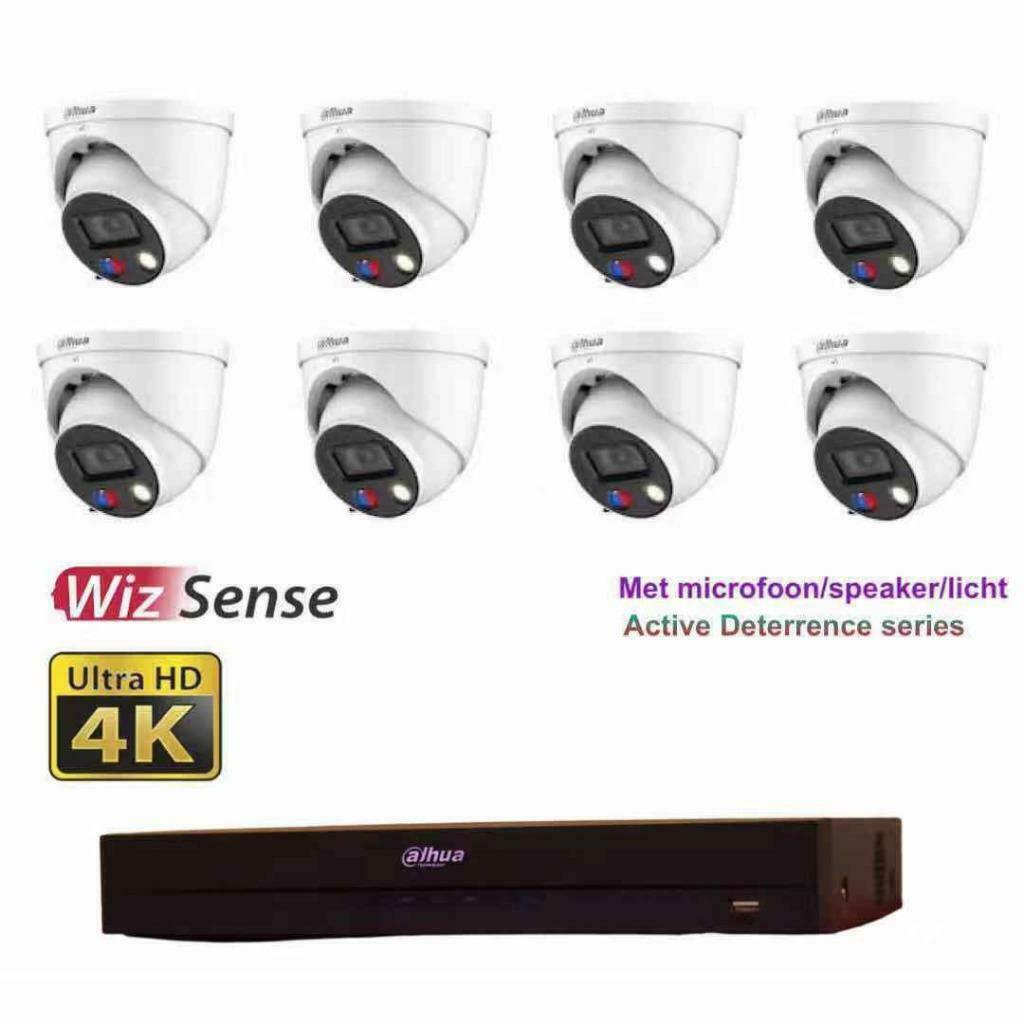 8MP Dahua Full-color Active Deterrence WizSense IP PoE set, Ophalen of Verzenden, Nieuw, Buitencamera