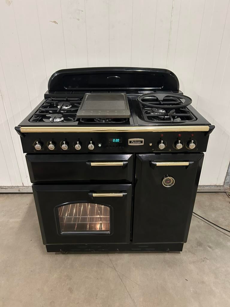Luxe Falcon classic messing fornuis, Witgoed en Apparatuur, Fornuizen, Hete lucht, 60 cm of meer, Zo goed als nieuw, Gas