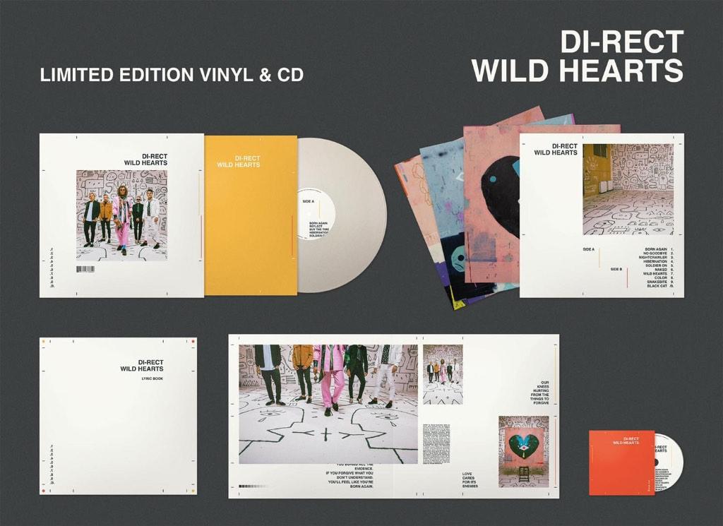 Vinyl LP+Cd Set Di-Rect DiRect Wild Hearts SIGNED WHITE ZGAN, Ophalen of Verzenden, Zo goed als nieuw, 12 inch