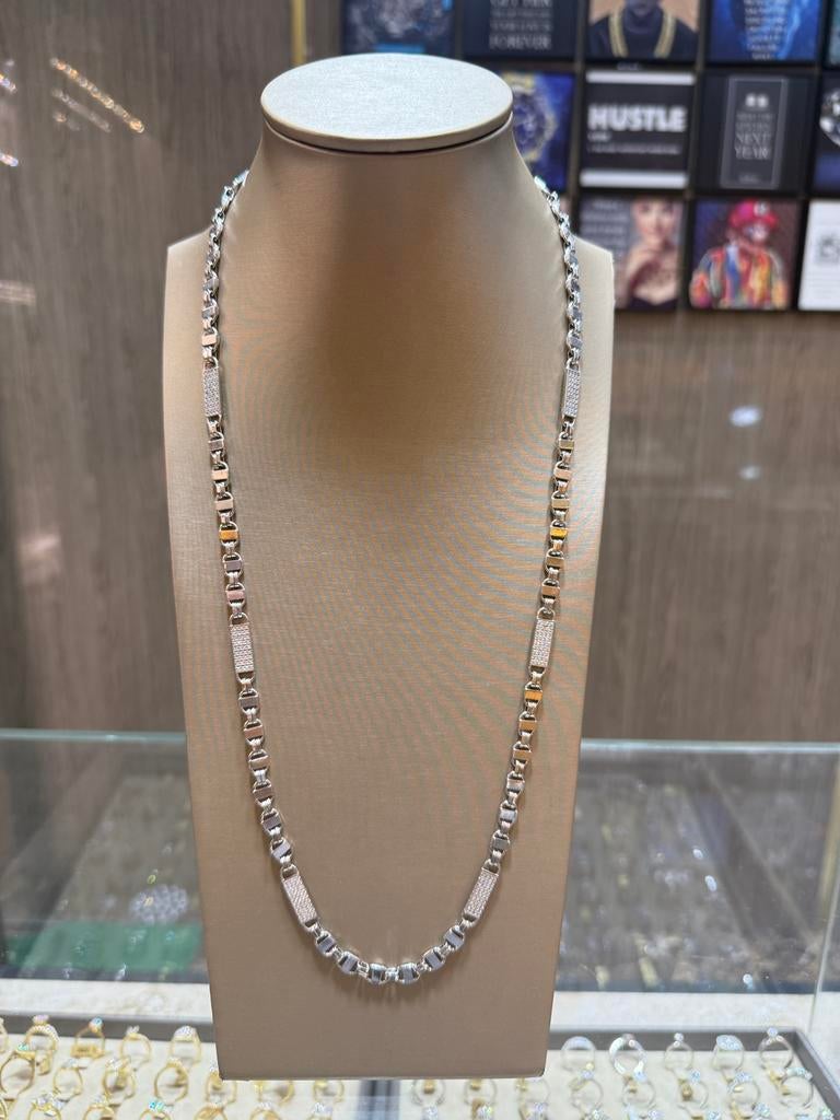 18KT Wit Goud - 34.5 Gram - Ketting - PLATTE MAGNUM, Ophalen, Nieuw, Goud, Goud