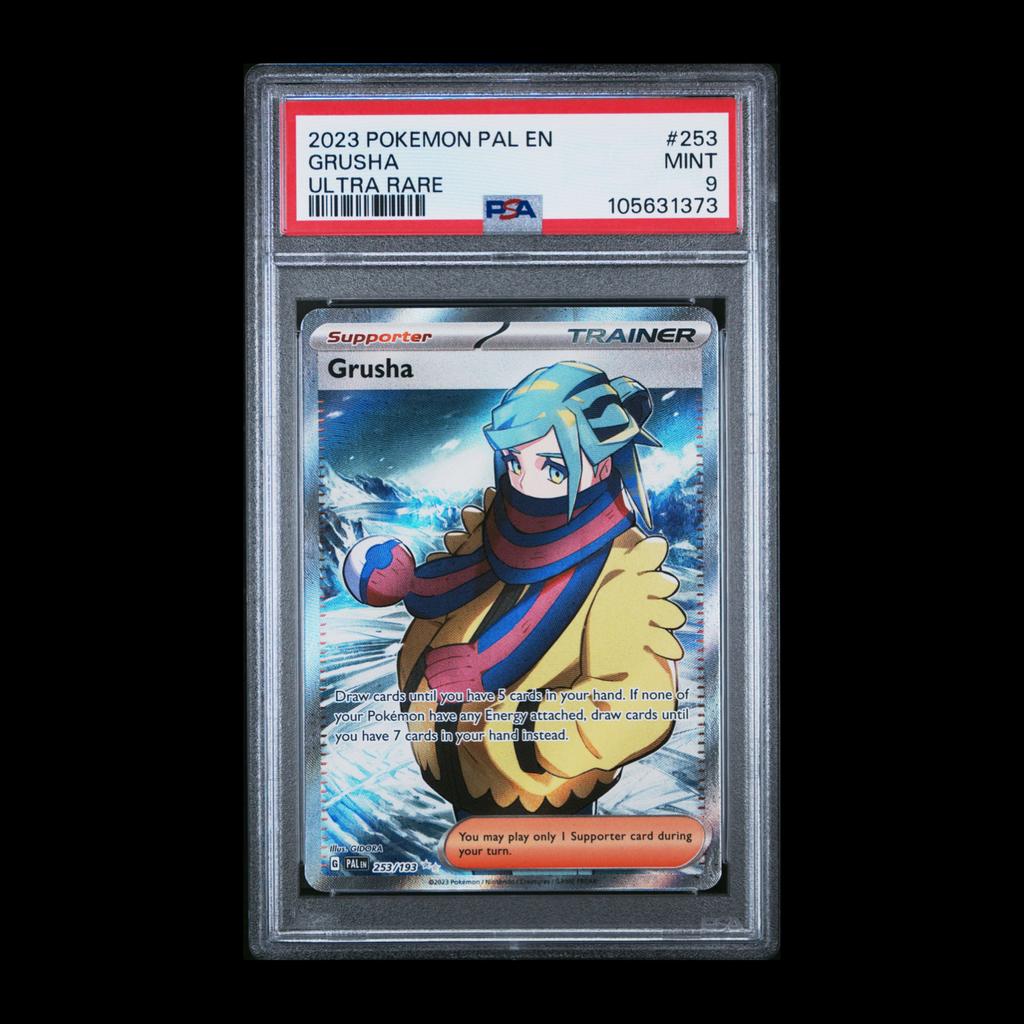 PSA 9 Grusha Ultra Rare Pokemon kaart, Ophalen of Verzenden, Zo goed als nieuw, Losse kaart