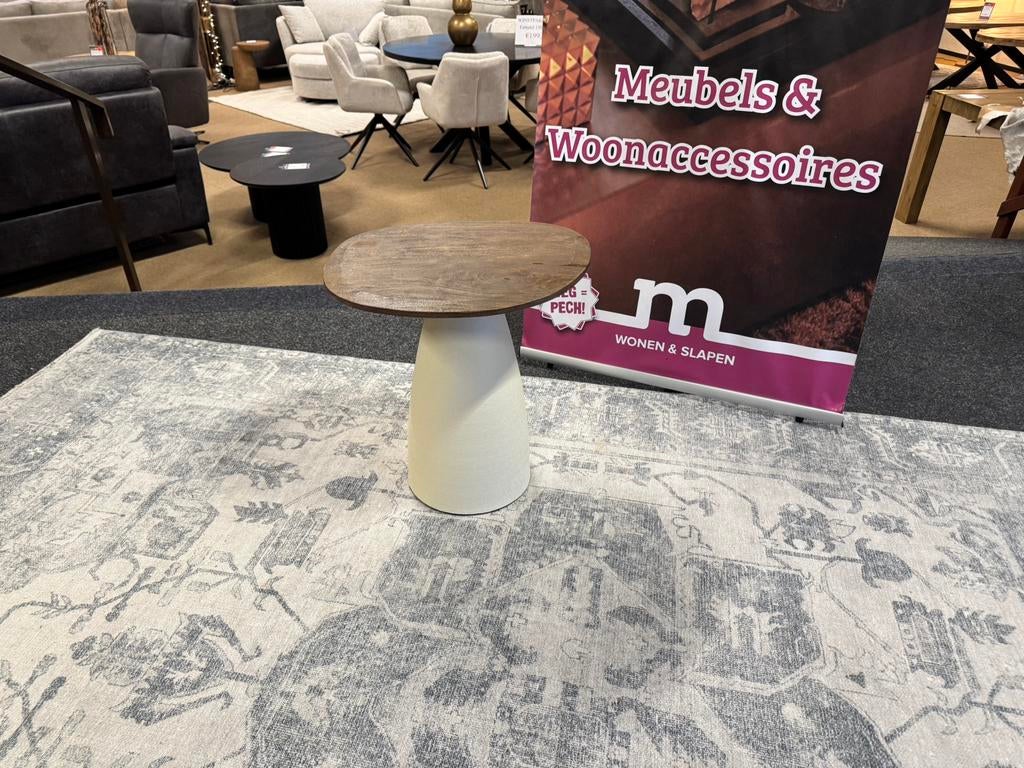 Salon/Bijzettafel Bornetto Mango/Metaal Direct/Leverbaar, Huis en Inrichting, Tafels | Salontafels, Minder dan 50 cm, #Organisch#Bijzettafel#Eettafels#Tafels#Salontafels