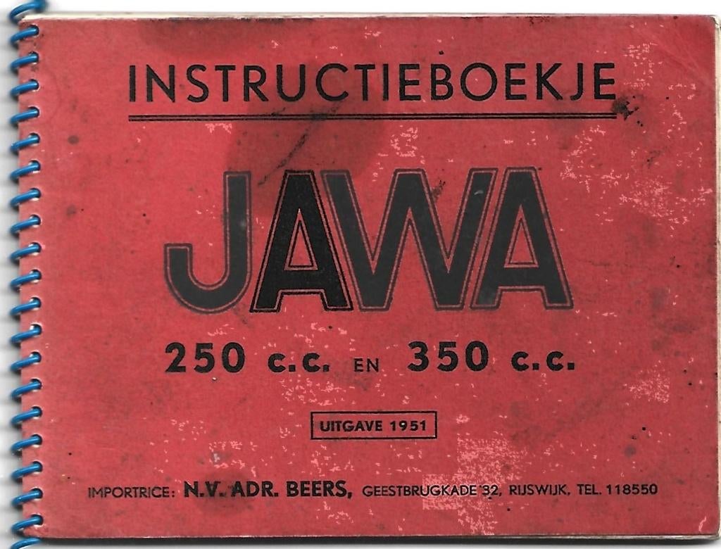 JAWA 250 cc en 350 cc 1951 instructieboek (1585z) motor, Motoren, Handleidingen en Instructieboekjes, Ophalen of Verzenden, Overige merken