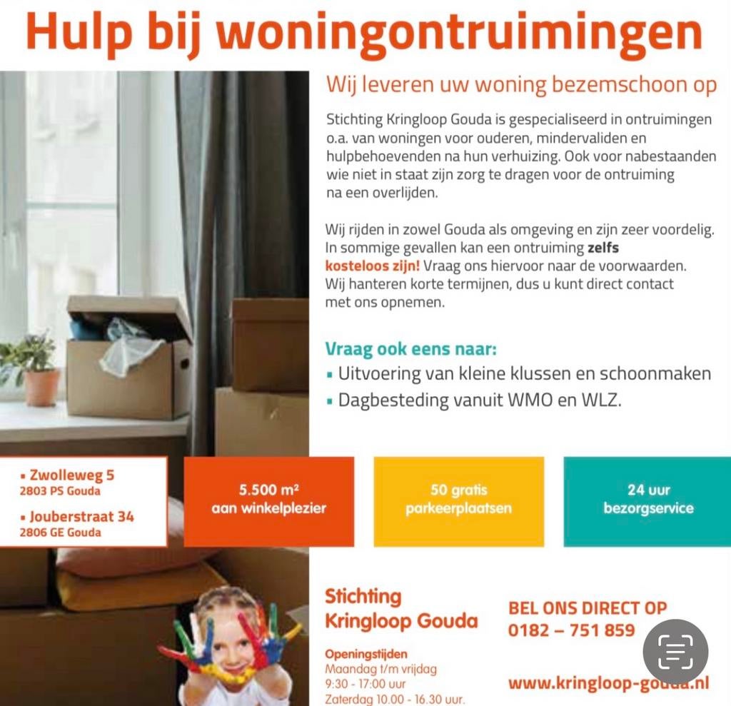Gratis Woning ontruiming, Diensten en Vakmensen, Verhuizers en Opslag, Inpakservice, Verhuizen binnen Nederland