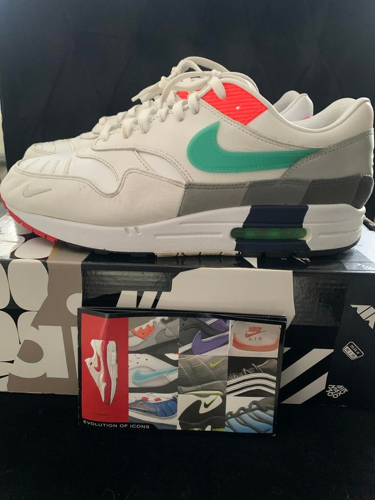 Nike Air Max 1 Evolution of Icons, Kleding | Heren, Schoenen, Zo goed als nieuw, Sneakers of Gympen, Wit, Ophalen of Verzenden