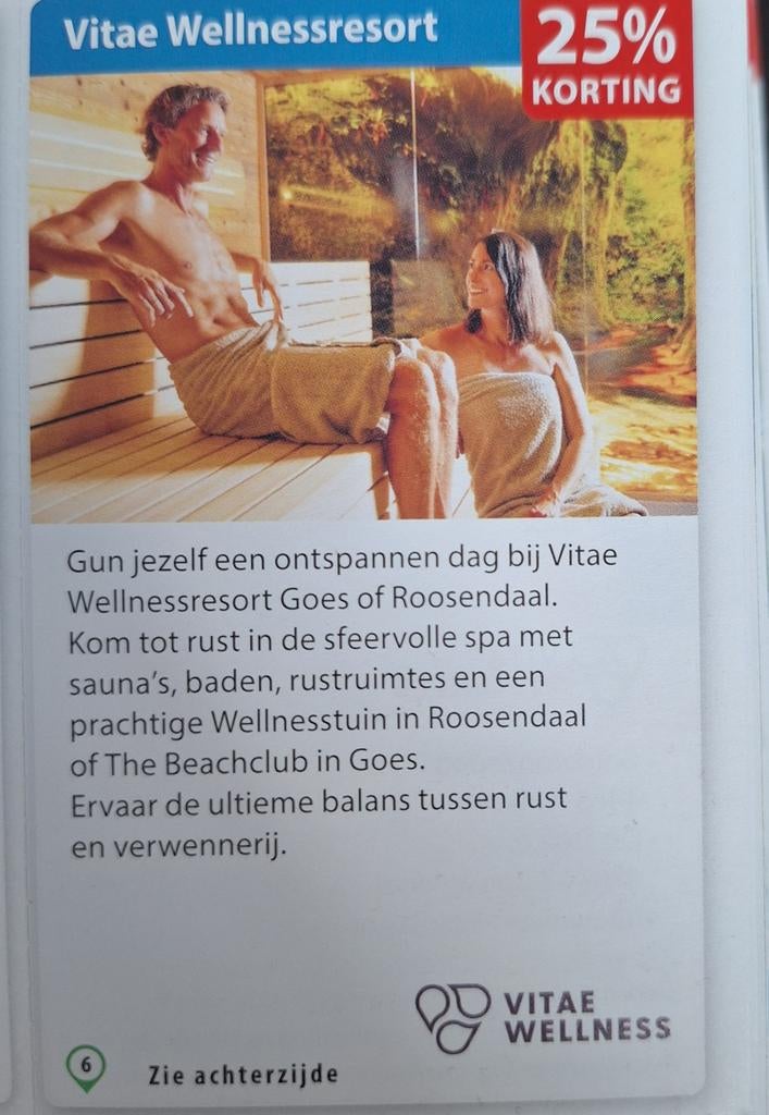 Waterstate Vitae wellness Goes 25% korting sauna, Drie personen of meer, Kortingsbon, Spa of Sauna