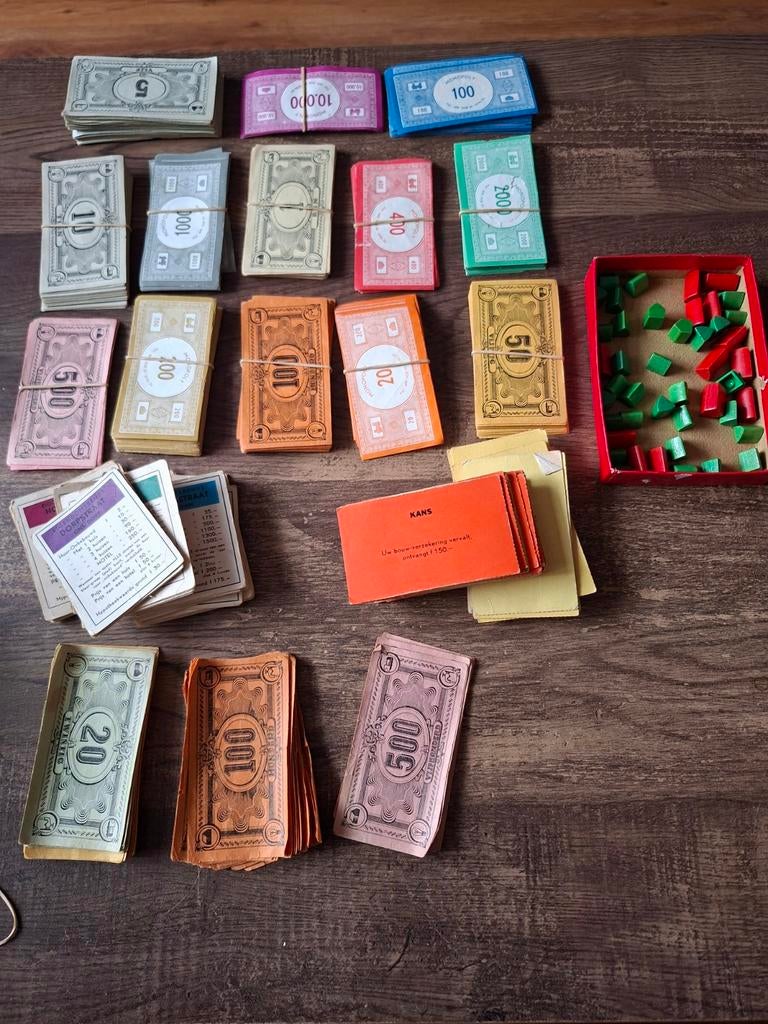 Oude Monopoly Onderdelen - Verzamelaarsitem, Vijf spelers of meer, Ophalen of Verzenden, Gebruikt, Parker Brothers
