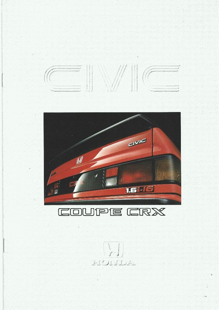 Honda Civic Coupe CRX auto brochure (hn07), Ophalen of Verzenden, Zo goed als nieuw, Honda