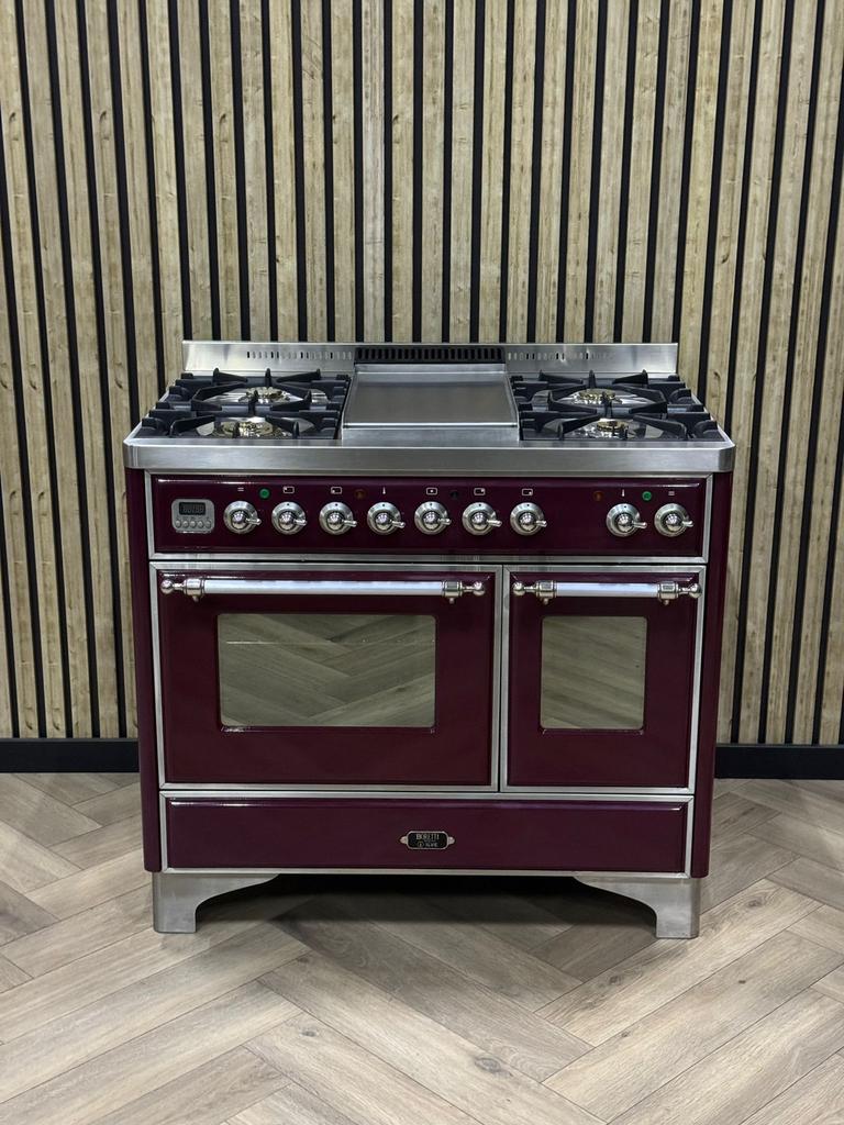 Luxe Boretti Majestic Bordeaux 100cm Gas + Afzuigkap + Fryto, Ophalen of Verzenden, Gas, 5 kookzones of meer