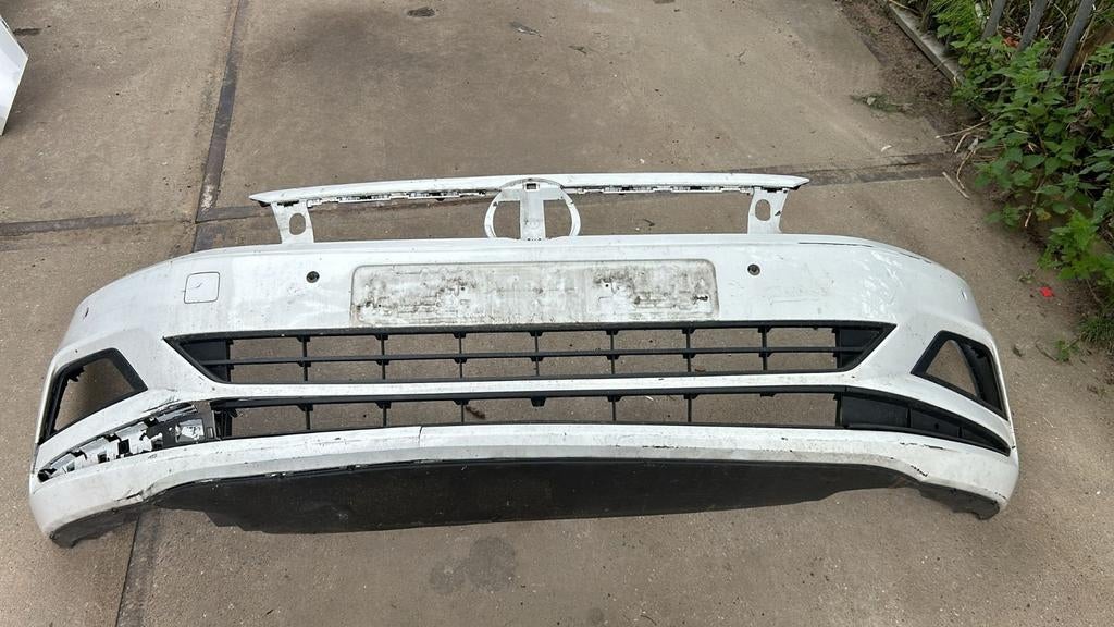 VOLKSWAGEN POLO 2G VOOR BUMPER WIT 4xPDC (2017-2021)ORGINEEL, Auto-onderdelen, Carrosserie en Plaatwerk, Ophalen, Gebruikt, Bumper