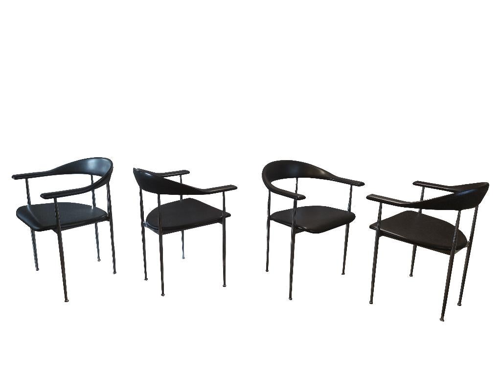 Schitterende vintage fasem p40 stoelen design Gualtierotti, Huis en Inrichting, Ophalen, Gebruikt, Zwart, Overige materialen