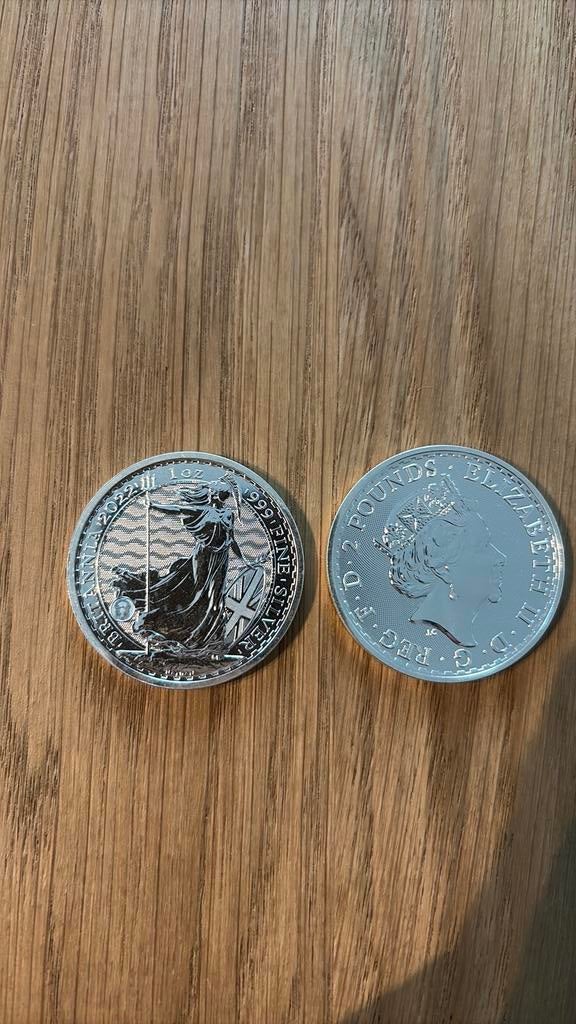 Britannia 2022 zilver 1 ounce (nog 2x), Ophalen of Verzenden, Zilver