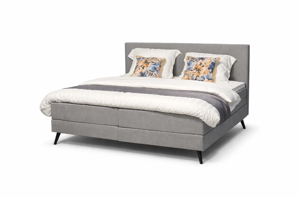 boxspring licht grijs 180x200cm ***direct Showroom model**, Ophalen of Verzenden, 180 cm, Grijs, Nieuw