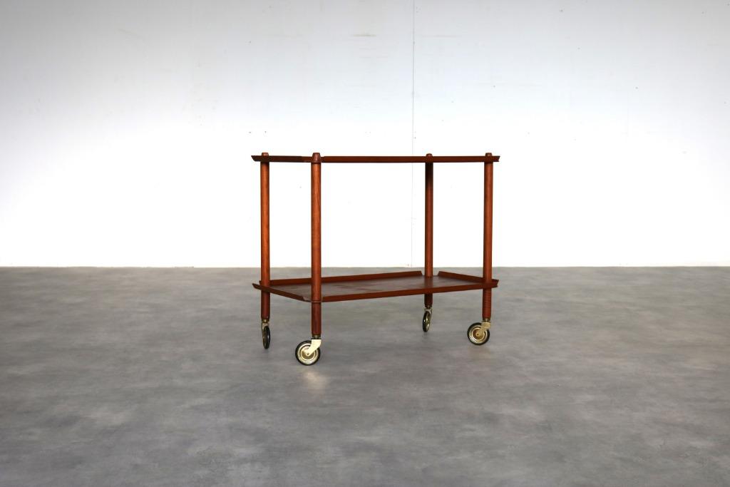 vintage sidetable | bijzettafel | trolley | Hundevad, Gebruikt, 100 tot 150 cm, Teakhout, Timbeije@hotmail.com