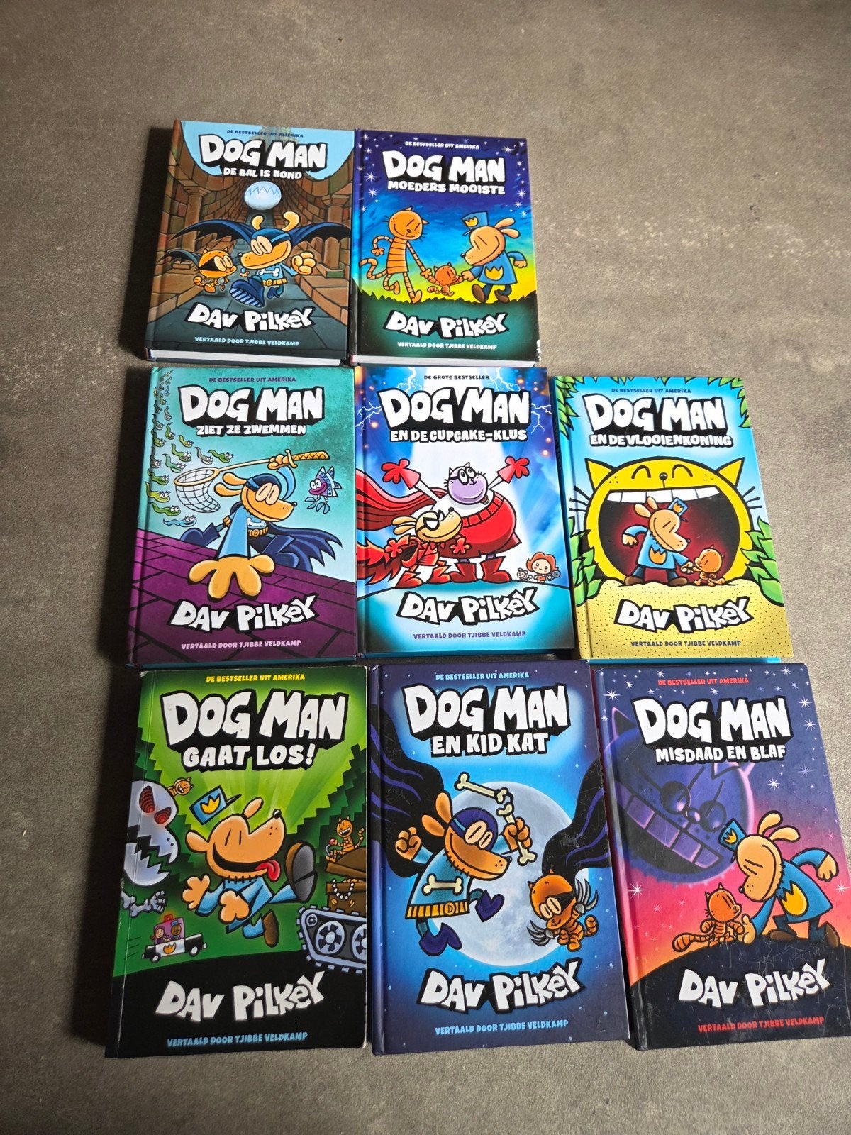 8x Dog Man boeken - Complete serie van Dav Pilkey, Fictie algemeen, Verzenden, Zo goed als nieuw, Dav Pilkey