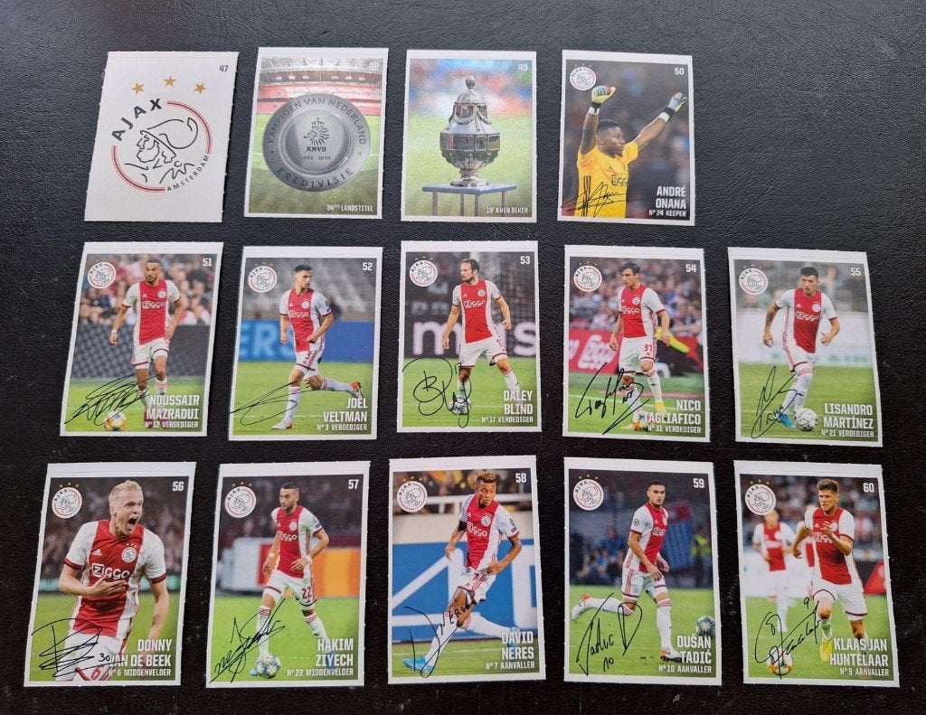 Complete set stickers Ajax 2019/20, Ophalen of Verzenden, Zo goed als nieuw, Ajax, Poster, Plaatje of Sticker