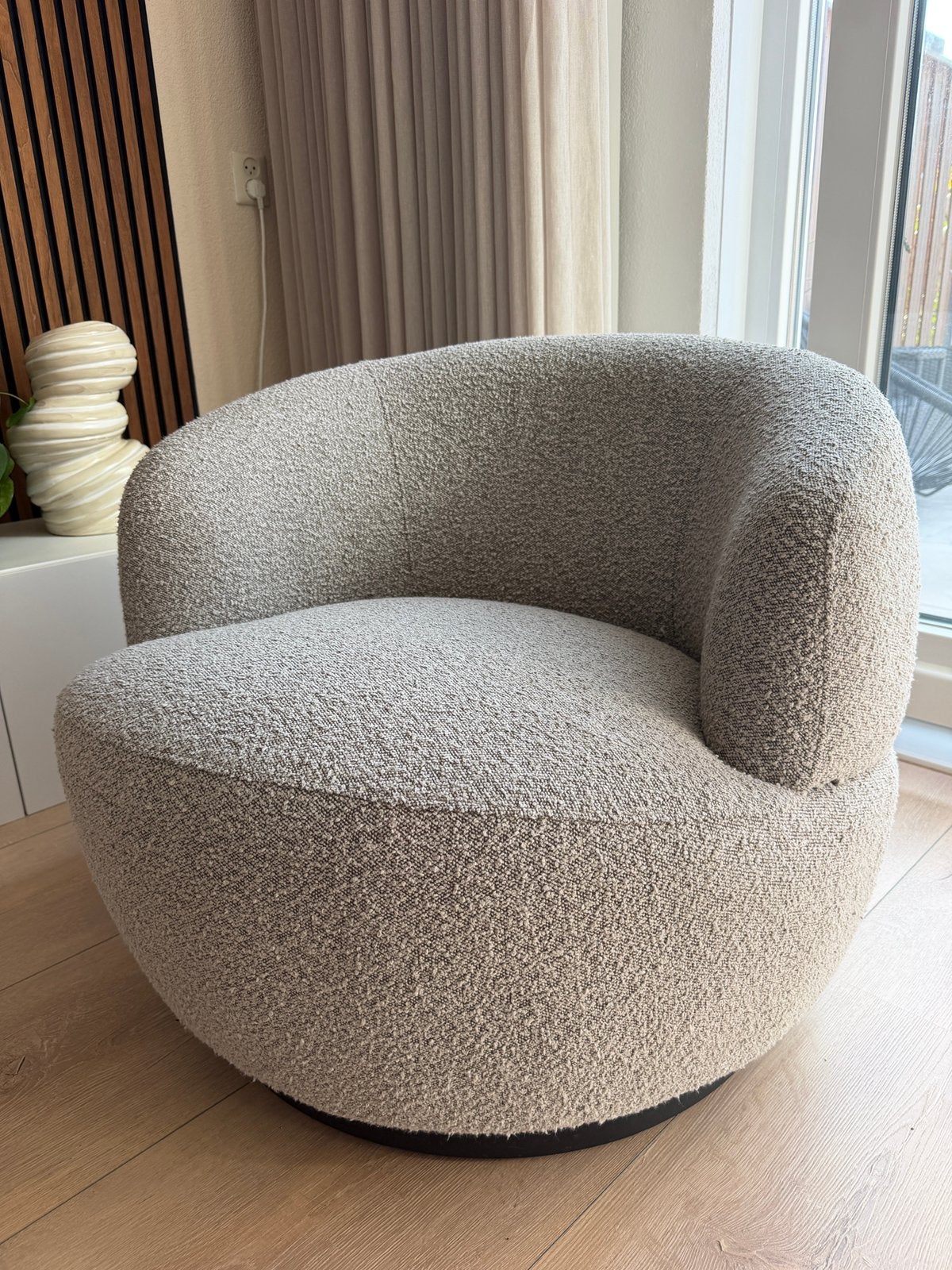 Fauteuil ronddraaiend, Huis en Inrichting, Ophalen, 75 tot 100 cm, Zo goed als nieuw, Stof