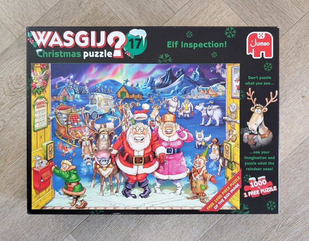 Wasgij puzzel Christmas, Elf Inspection (2 puzzels), Ophalen of Verzenden, 500 t/m 1500 stukjes, Zo goed als nieuw, Legpuzzel