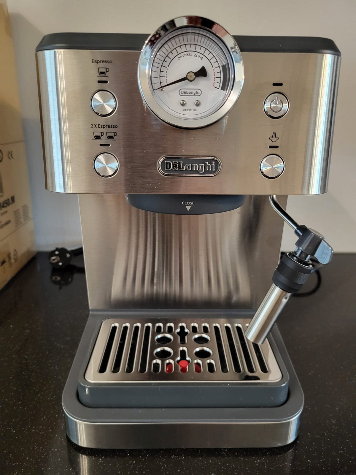 Espresso pistonmachine DeLonghi Linea Classic EM450.M, Espresso apparaat, 10 kopjes of meer, Gemalen koffie, Ophalen of Verzenden