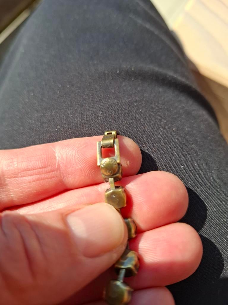 Konplott armband zwart kristal – goudkleurig – vintage, Ophalen of Verzenden, Gebruikt, Goud