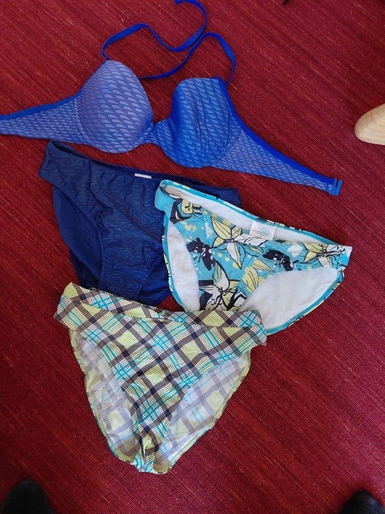 bikini set maat 44 - 85D, Blauw, Ophalen of Verzenden, Zo goed als nieuw, Bikini