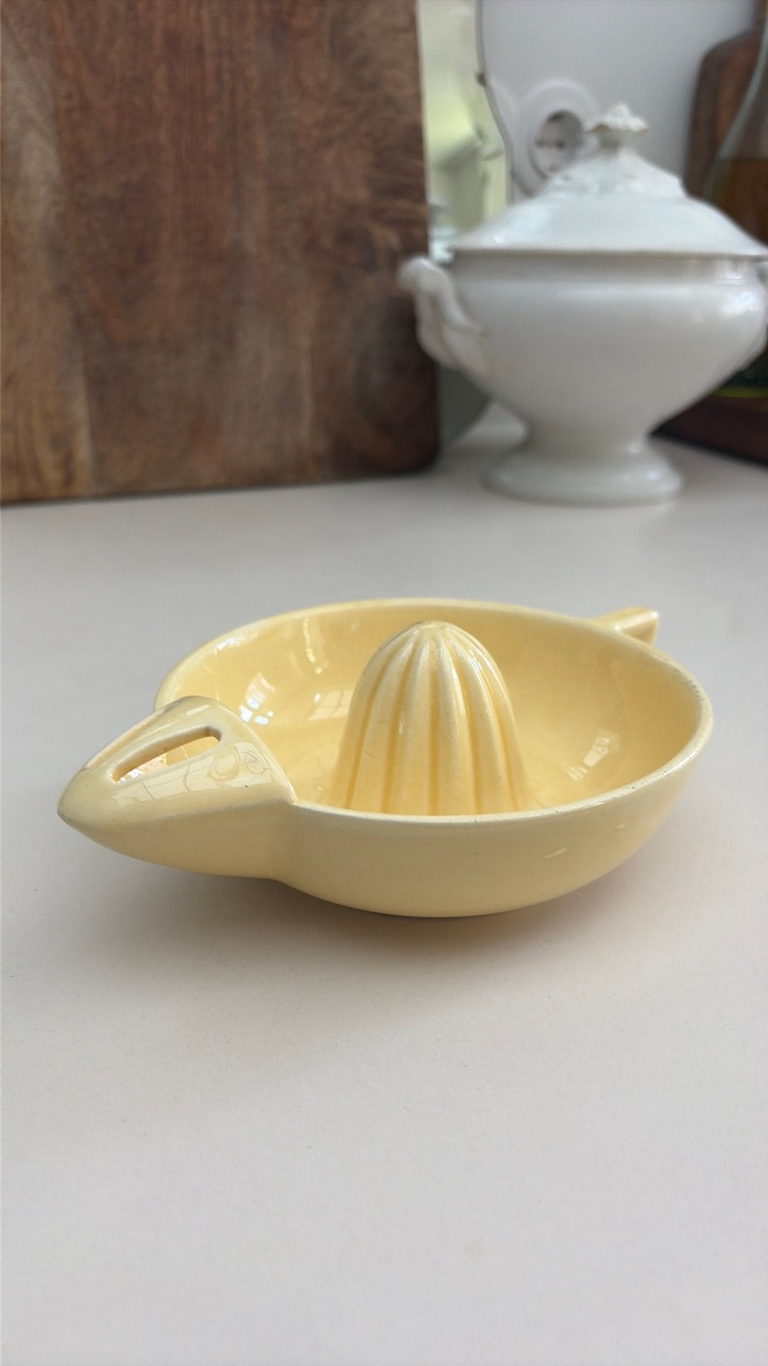 Vintage Gele Citruspers van Keramiek, Ophalen of Verzenden
