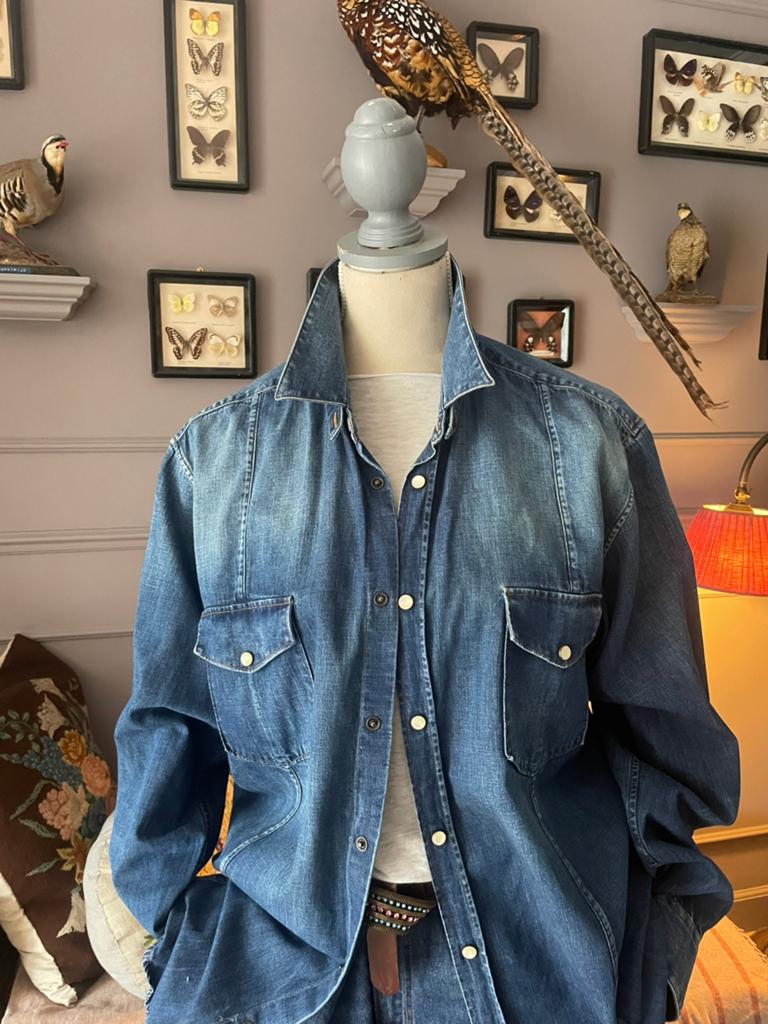 Golden goose jeans blouse L, Ophalen of Verzenden, Zo goed als nieuw, Maat 42/44 (L), Blauw